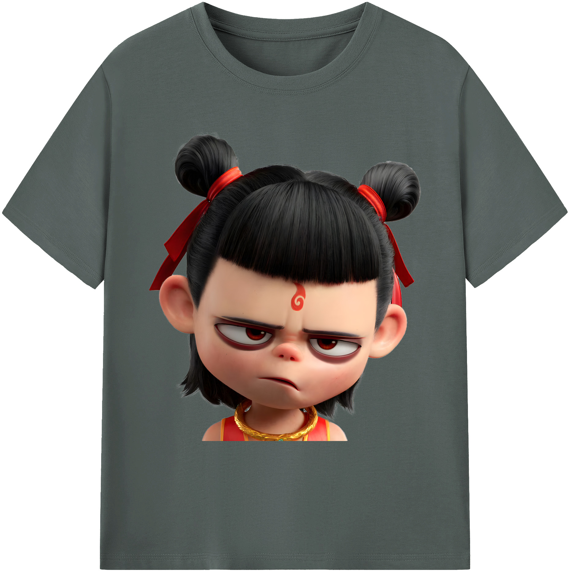 （画像用） Ne Zha 2 ナタ 魔童の大暴れ 綿100％ メンズ半袖Tシャツ｜肌触りやわらか＆通気性